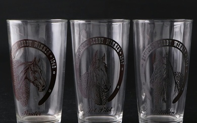 Commemorative Kentucky Derby Winner Tumblers, Mid to Late 20th Century