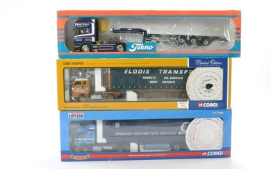 Corgi Model Truck Issue comprising No. CC13228 Scania Daf XF Space Cab Curtainside in the livery of