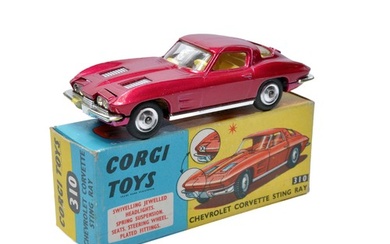 Corgi No. 310 Chevrolet Corvette Sting Ray. Cerise Pink with...