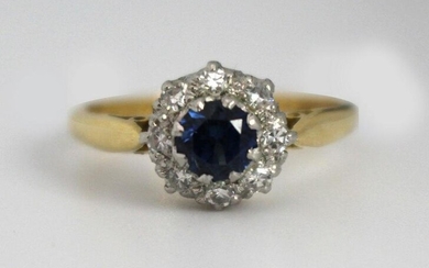 Cropp & Farr Sapphire & Diamond Cluster Ring