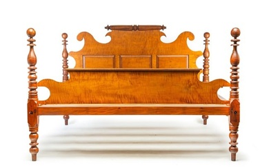 DAVID T. SMITH KING SIZE PAINTED BED.