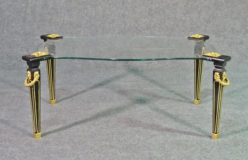 DIRECTOIRE STYLE GLASS TOP COFFEE TABLE