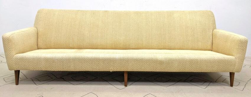 Danish Modern Modernist Sofa Couch. Teak Tapered Legs.