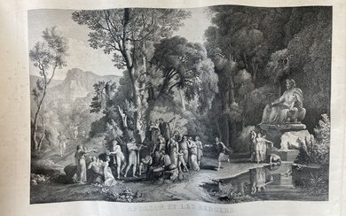 D'après Louis-François CASSAS (1756-1827). Apollon et les bergers. Gravure en noir et blanc gravé par...