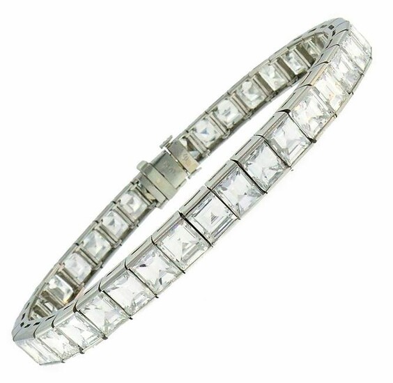 Diamond Platinum Tennis Line Bracelet 1950s