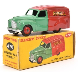 Dinky Toys Austin Van 'SHELL' (470) in red and green Shell/B...