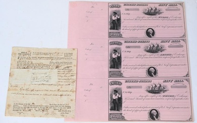EARLY AMERICAN DOCUMENTS US NAVY SALE BILL 1819 NH