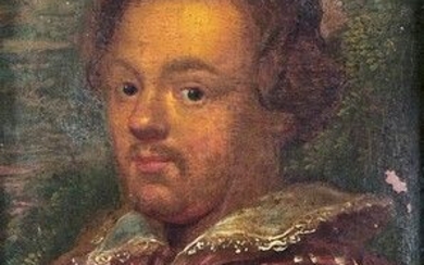 ECOLE FLAMANDE du XVIIe siècle Portrait d homme Huile sur toile. Cadre ancien. 13,3 x...