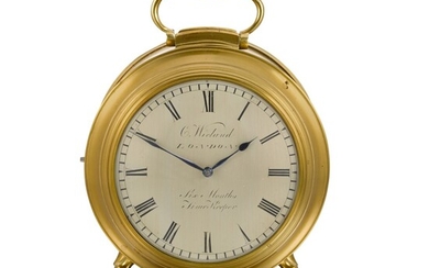 ENGLISH | A BRASS SIX MONTH-GOING TABLE TIMEPIECE, PART LATE 18TH CENTURY AND LATER