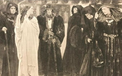 Early 1900's Lithograph Print,The Penance of Eleanor