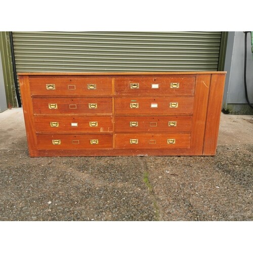 Early 20th C. mahogany haberdashery cabinet with eight drawe...