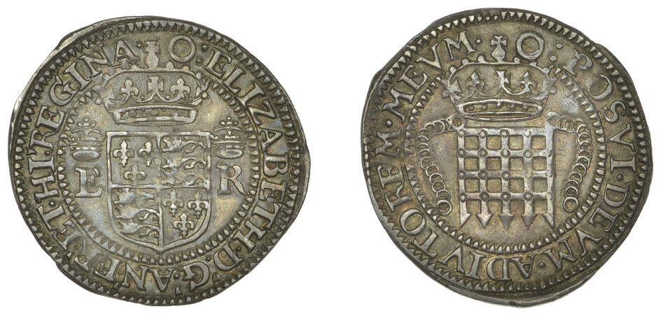 East India Company, Portcullis issues, Elizabeth I (1558-1603), silver Testern or Eighth-Dollar,...