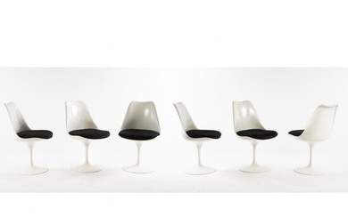 Eero Saarinen, 6 chaises 'Tulip' - '151', 1956, H. 81 x 49,5 x 54,5 cm....
