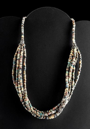 Egyptian Faience Bead Necklace - Six Strands