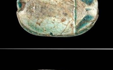 Egyptian Faience Scarab Amulet for Neferu Ra