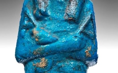 Egyptian Glazed Faience Ushabti - Cobalt Blue