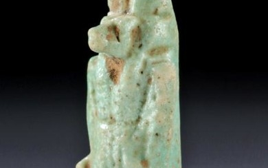 Egyptian Late Dynastic Faience Amulet of Anubis
