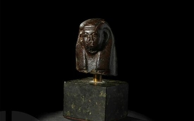 Egyptian Stone Shabti Head