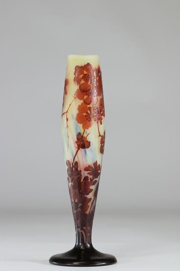Emile Galle clear vase with acid decoration "apple