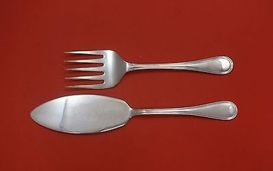 English Thread by Carrs Sterling Fish Serving Set 2pc Flat Handle All Sterling