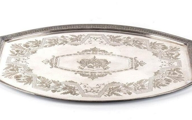English silver plated tray - Birmingham 1877, mark of