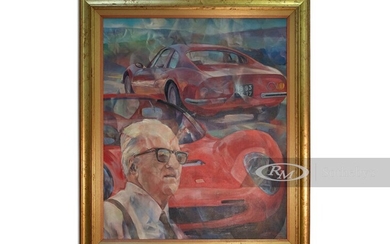 Enzo Ferrari Painting by Franco Vasconi