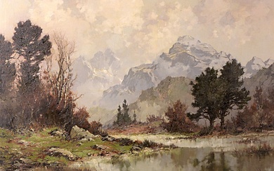 Ernst Bröcker, 1893-1963 Munich, landscape in the foothills, oil/canvas, signed...