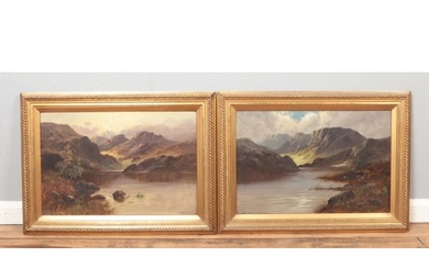 F. Walters (British, 19th Century), Two gilt framed oil on c...