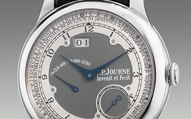 F.P. Journe, An attractive and rare limited edition platinum wristwatch with small seconds, date, power reserve, month and zodiac indications, certificate and presentation box, numbered 86 of a limited edition of 150 pieces