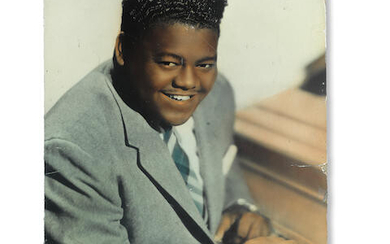 Fats Domino: Hand-tinted photograph from the Apollo Theatre