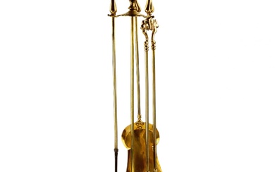 Fine, gilded bronze fireplace set in Louis XV style. 19th...