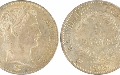 First Empire, 5 francs Republic, 1808 Paris