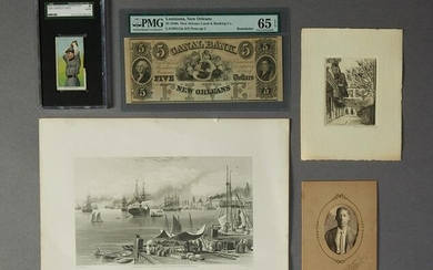 Five Pieces of New Orleans Ephemera, consisting of a