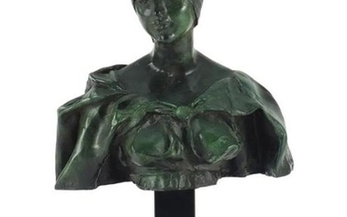 Francesco Messina, patinated bronze bust titled