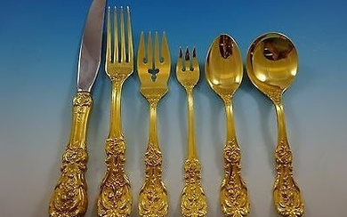 Francis I Gold by Reed and Barton Sterling Silver Flatware Service Set 76 Pcs