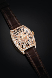 Franck Muller. A Pink Gold and Diamond-set Double Mystery Wristwatch