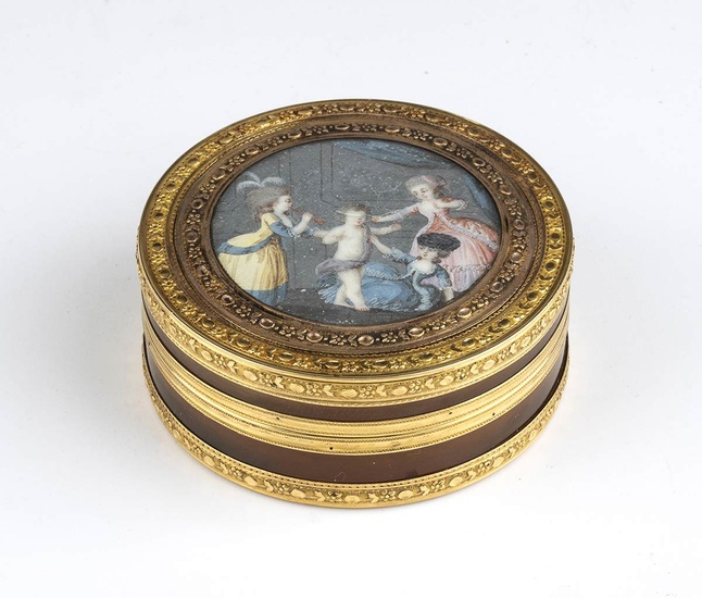 French gold and tortoiseshell snuff box - early 19th...
