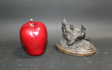 French miniature bronze sculpture of a chicken figurine