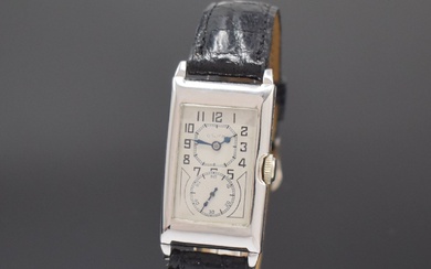 GRUEN Duo-Dial montre-bracelet rectangulaire 14k WG- filled, Suisse / USA vers 1935, remontage manuel, 2...
