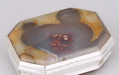 George III Silver Mounted Agate Octagonal Shaped Snuff