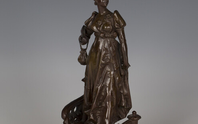 Georges van der Straeten - a late 19th/early 20th century Belgian brown patinated cast bronze figure