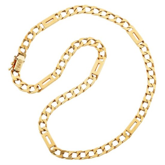 Gold Curb Link Chain Necklace