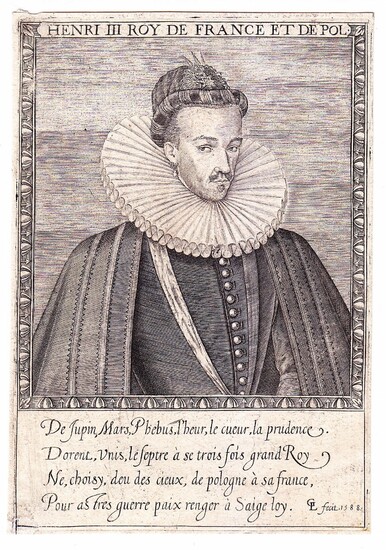 Gravure de 1588 «HENRI III Roy de FRANCE... - Lot 4 - Vermot et Associés