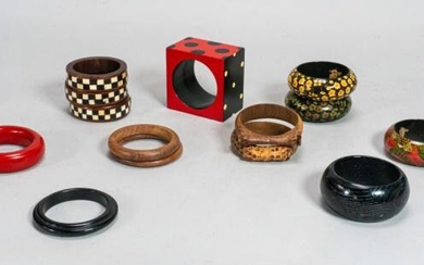 Grouping of Wooden Bangles