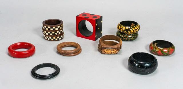 Grouping of Wooden Bangles
