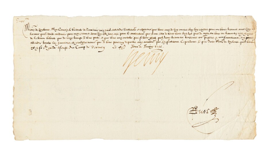 HENRI IV. Lettre signée « Henry », contresignée... - Lot 4 - Osenat
