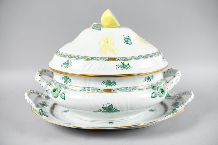 HEREND GREEN CHINESE BOUQUET TUREEN