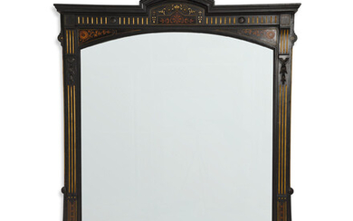 HERTER BROTHERS (1864-1906); ATTRIBUTED TO Large Overmantel Mirrorcirca 1880ebonized wood, marquetry, gildingheight 89in (226cm); width 73 1/2in (186cm)