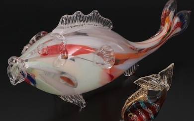 Handblown Murano Glass Koi and Tropical Fish Figures