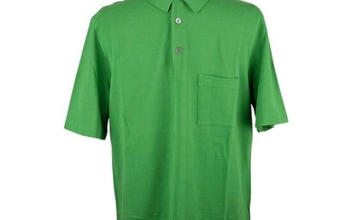 Hermes Men's Embroidered Polo Shirt Vert Vif Short